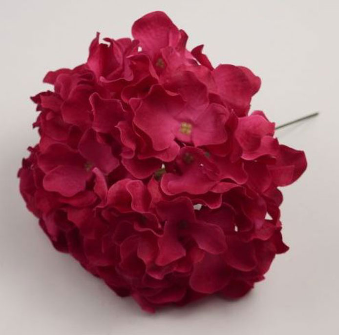 Hortensias Holanda. Flores Flamencas para el Pelo. Cereza. 15cm